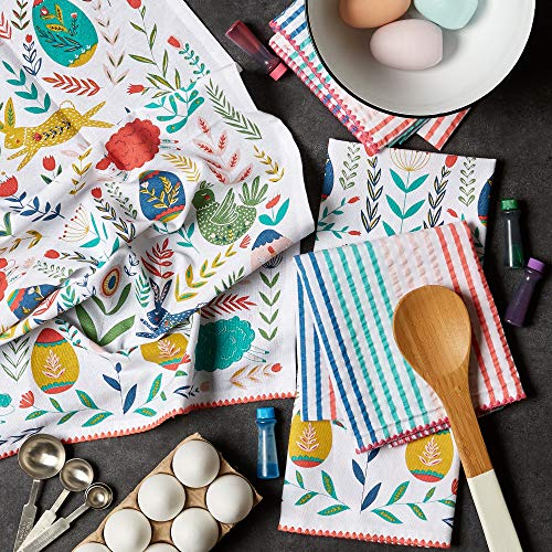 Dii Easter Folk Collection, Springtime Kitchen, Dishtowel Set, Easter Garden, 4 Piece #TOP2