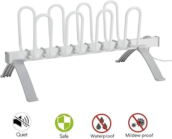Boot Dryer for Work Boots & Shoes 4-Tier Heated Drying Rack for Boots Shoes Gloves Socks Fast Drying Standing Electric Dryer 63x24cm White [Energy Class B]