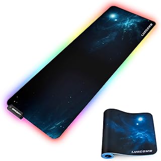 LED RGB Gaming Mouse Pad – 10 Light Modes Extended Computer Keyboard Mat with..