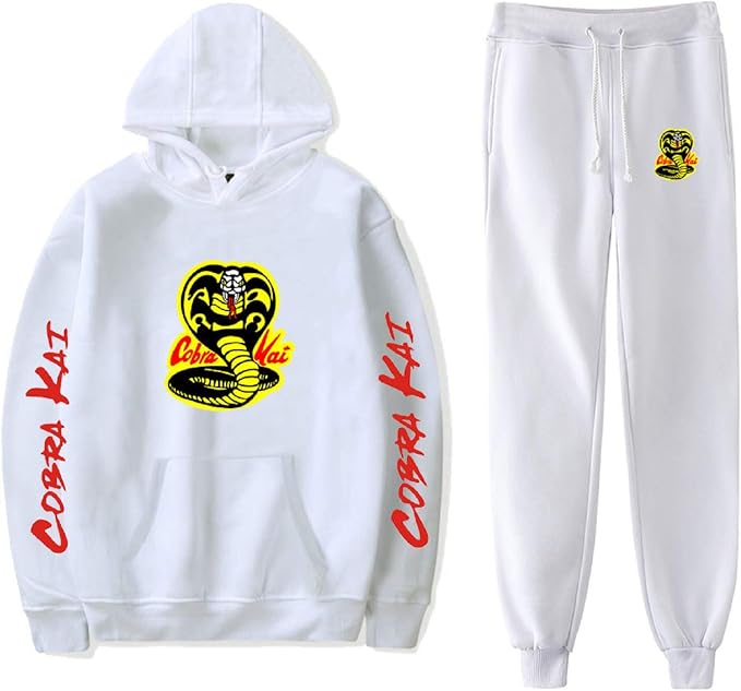 JDSWAN Unisex Cobra Kai Tuta 2 Pezzi Set Felpa con Cappuccio + Jogging  Pantaloni Cobra Kai Stampato Manica Lunga Pullover Tops e Pantaloni  Sportivo Casuale Sportswear : Amazon.it: Abbigliamento