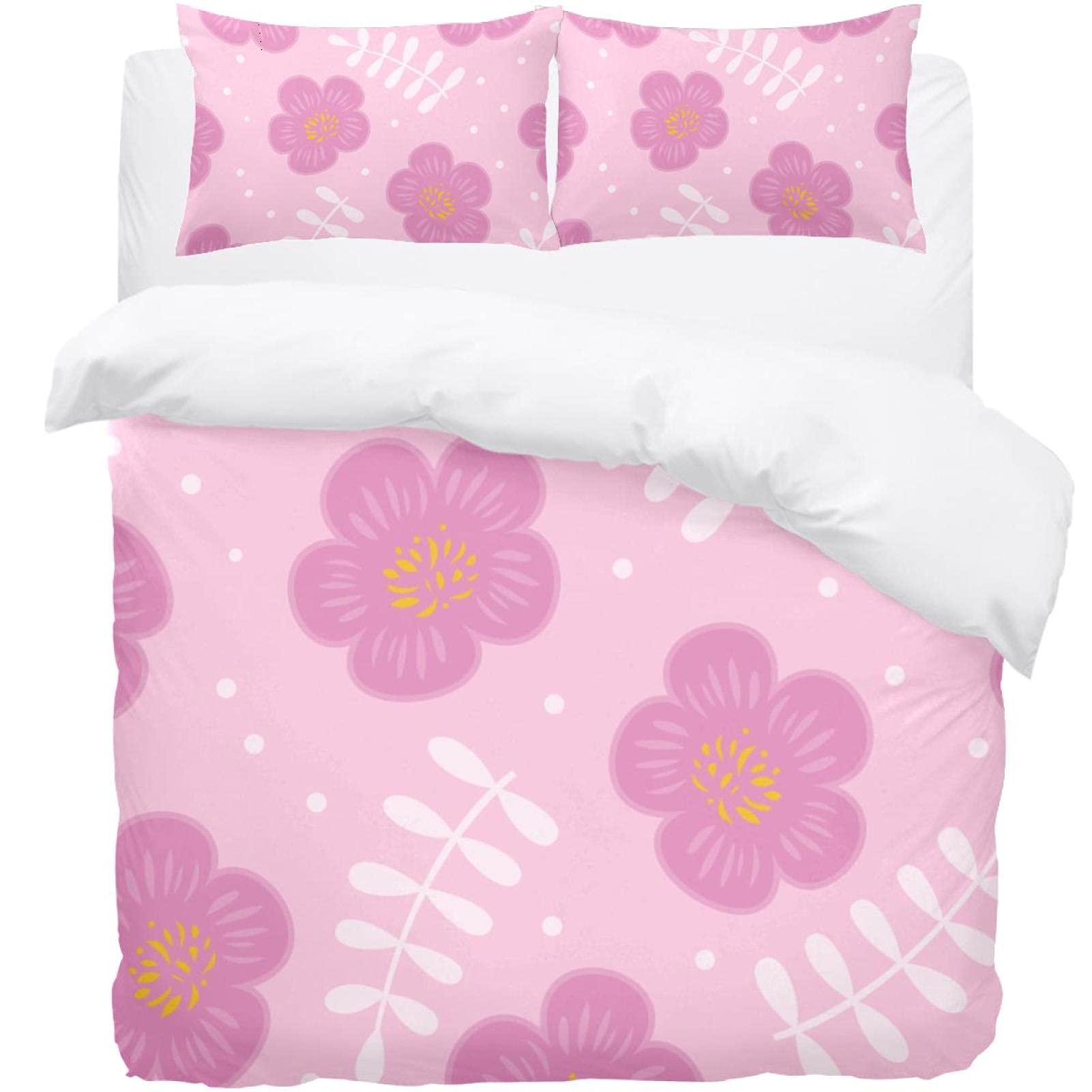 Parure de lit à motif floral en tissu premium avec housse de couette douce de qualité supérieure