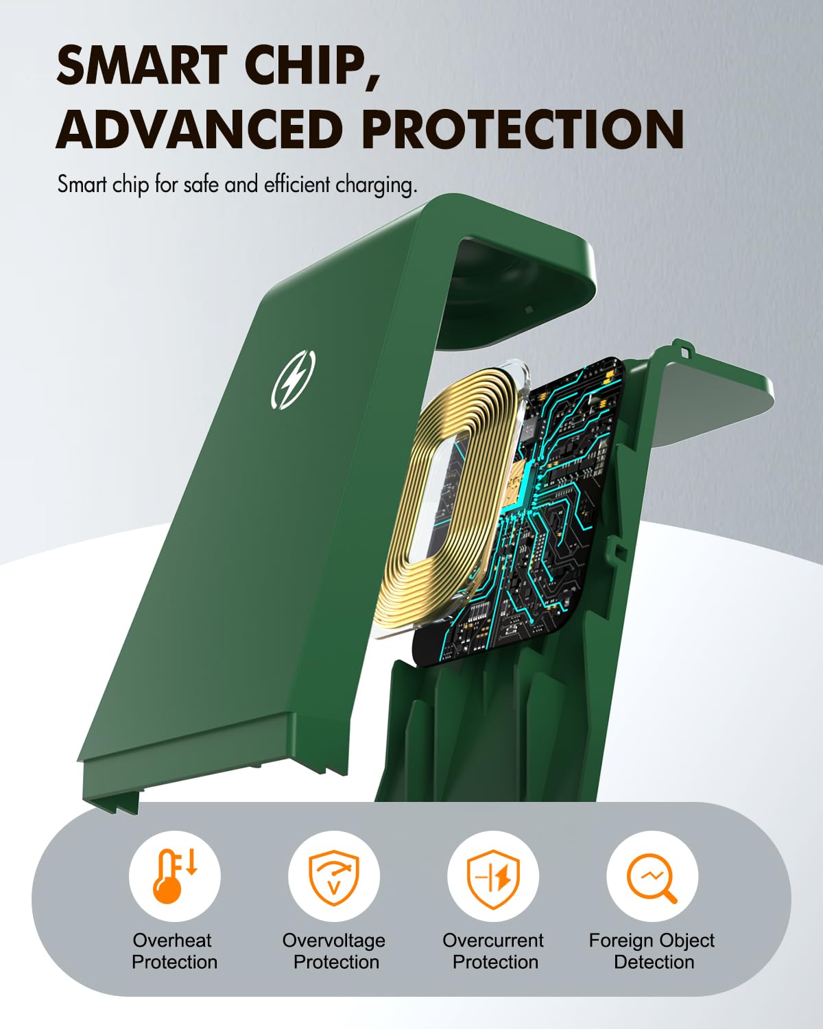 15W Fast Wireless Charger for Samsung: 3-in-1 Charging Station for Samsung S26/S25/S24/S23/S22, Note 20/10, Z Fold 6/5, Galaxy Buds 4/3/2 Pro, Galaxy Watch Ultra/8/7/6/5,Dark Green