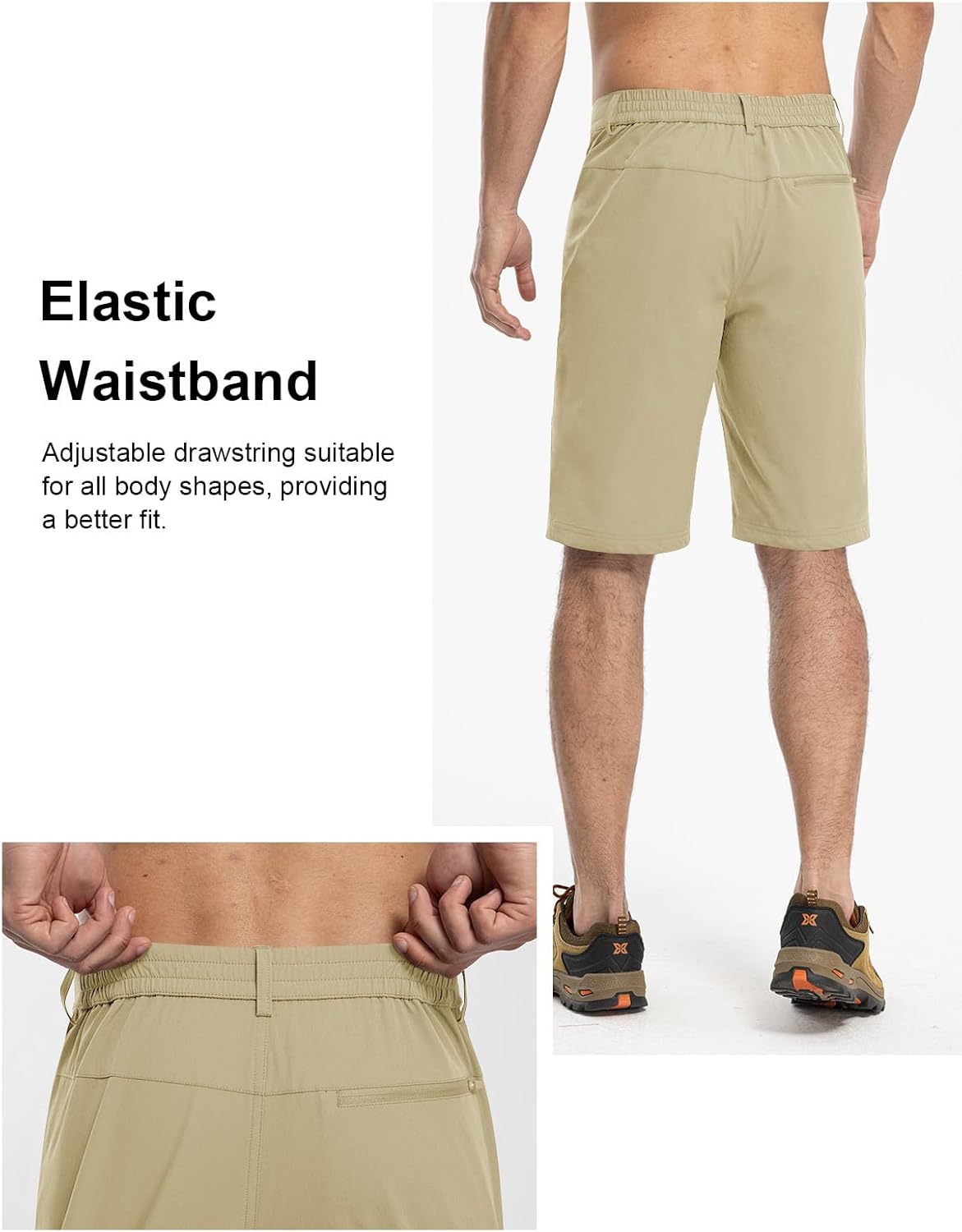 TBMPOY Men's Golf Dress Shorts Stretch Elastic Waist 11" Quick Dry Lightweight Travel Casual Shorts 5 Pockets Travel Casual - Image 7