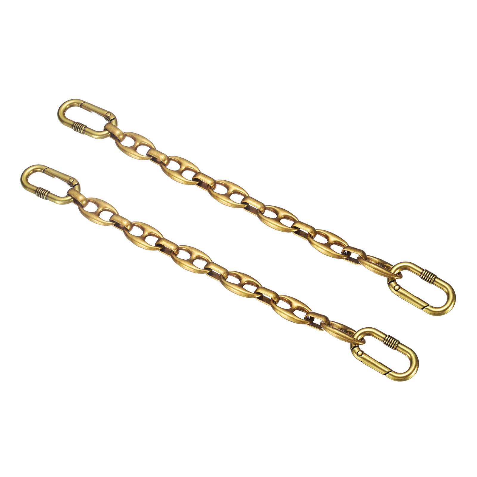 sourcing map 2Pcs Purse Strap Extender 8.7-Inch, Bag Extender Chain Dark Gold, Metal Bag Replacement Handbag Chain with Spring Buckle for Purse Handbags Shoulder Bag Decoration, Flat Style