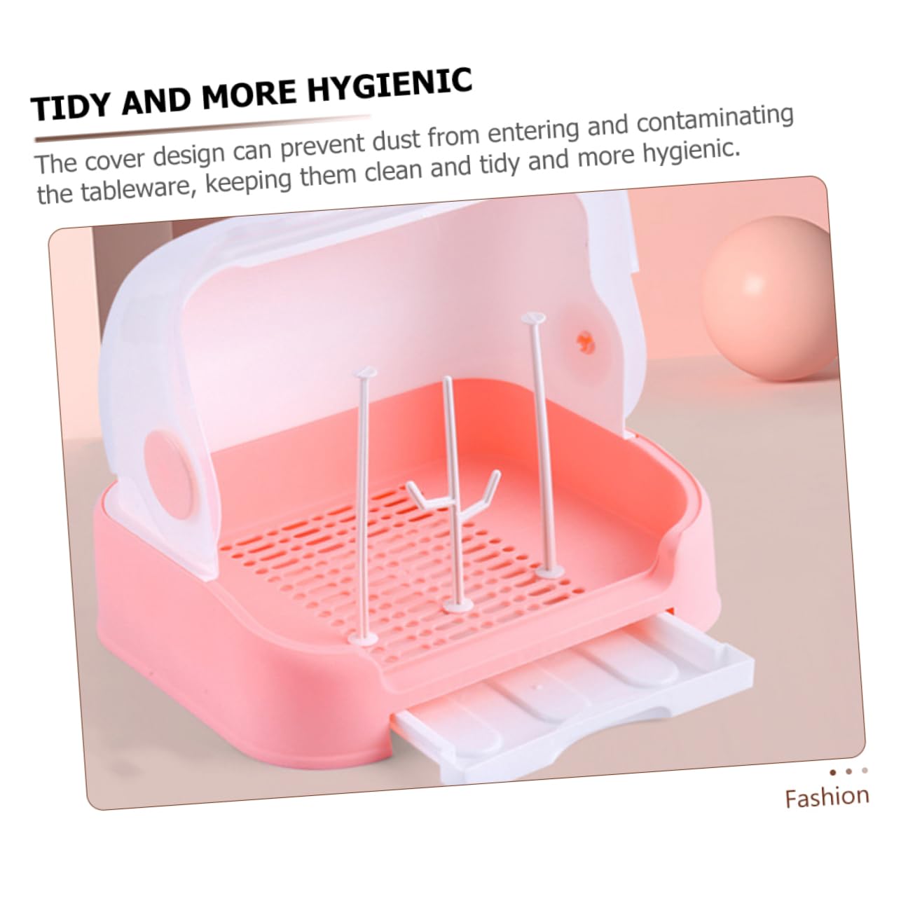 Égouttoir à Biberons Bébé avec Couvercle et Bac D’égouttage PP Rose | Cuisine et Placard, Surface Lisse, Organise aussi Vaisselle et Tasses, Format Pratique pour Rangement