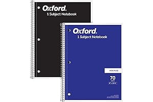 Oxford Spiral Notebooks, 2 Pack of Wide Ruled Notebooks