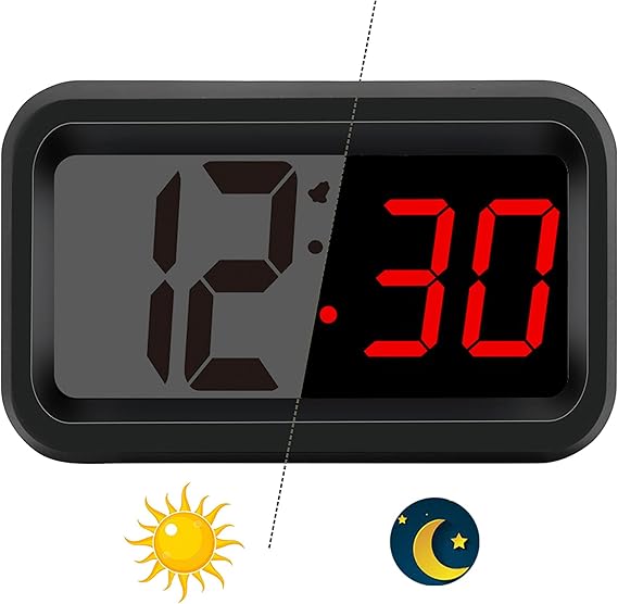 KWANWA Battery Digital Alarm Clock with Creative Hybrid LED/LCD Time