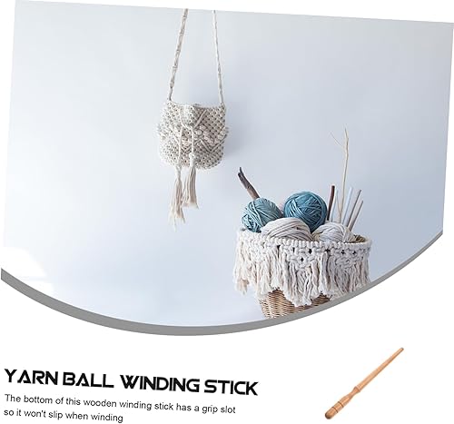 Miniatura 5 de EXCEART Soporte de hilo de alambre de madera Soporte de lana Soporte de hilo de madera Soporte de madeja de hilo Soporte de hilo de hilo Clips de
