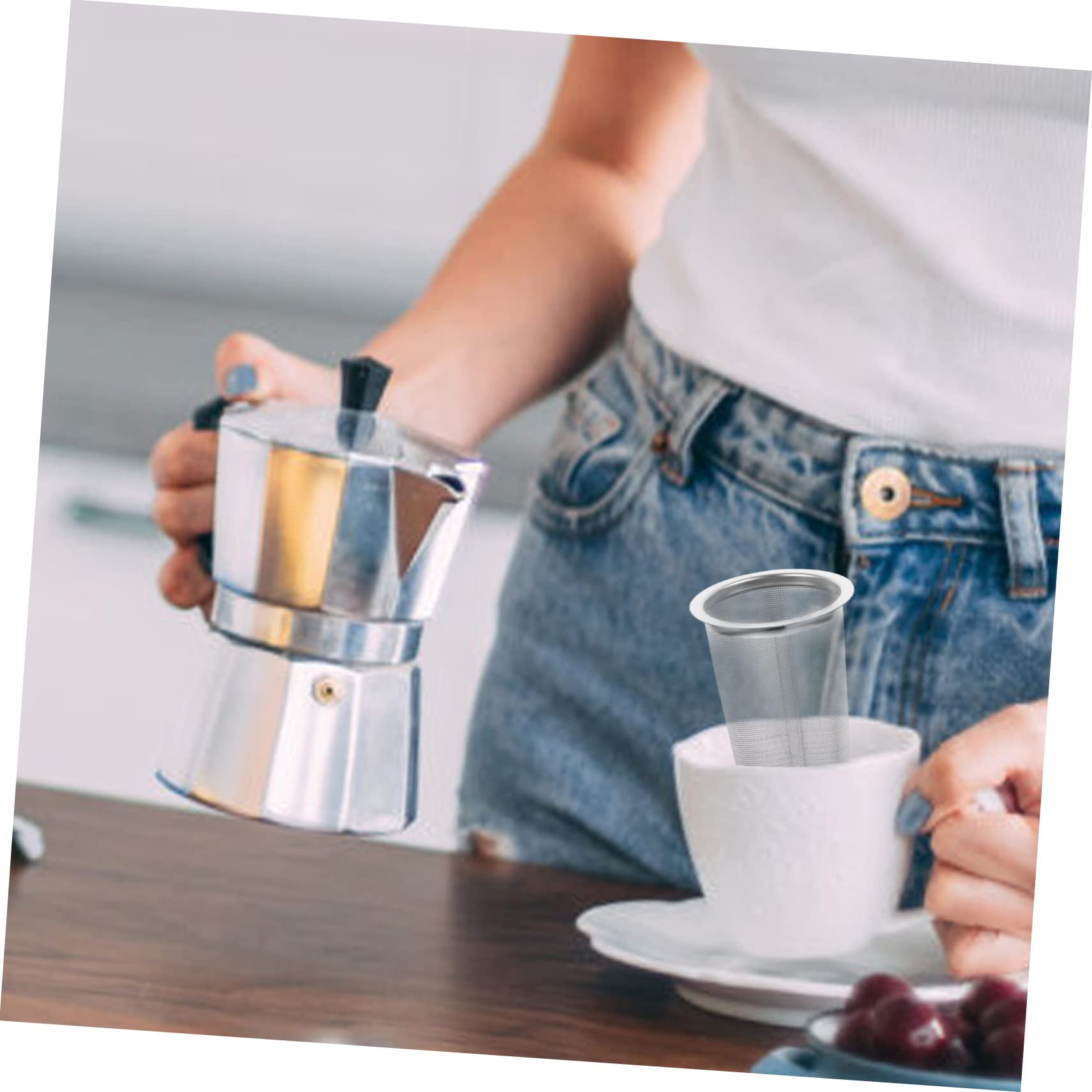 OUNONA 3piezas Colador De Café De Acero Inoxidable Filtro Reutilizable Para Infusiones De Té y Café Diseño Práctico y Duradero