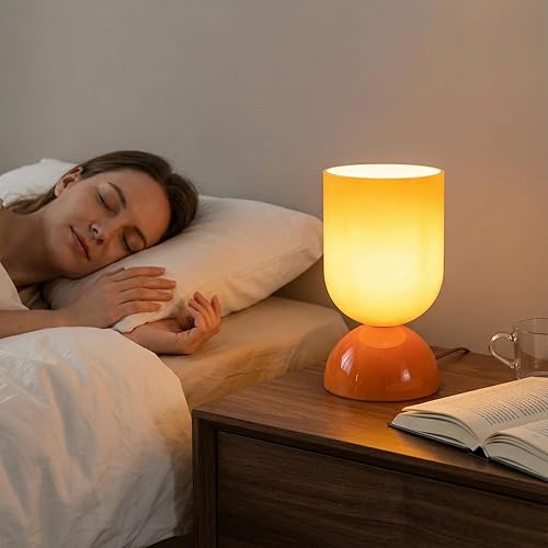 Miniatura 6 de Lámpara de mesa de vidrio moderna de 8.9" para sala de estar, lámparas de escritorio regulables para dormitorio, lámpara de mesita de noche