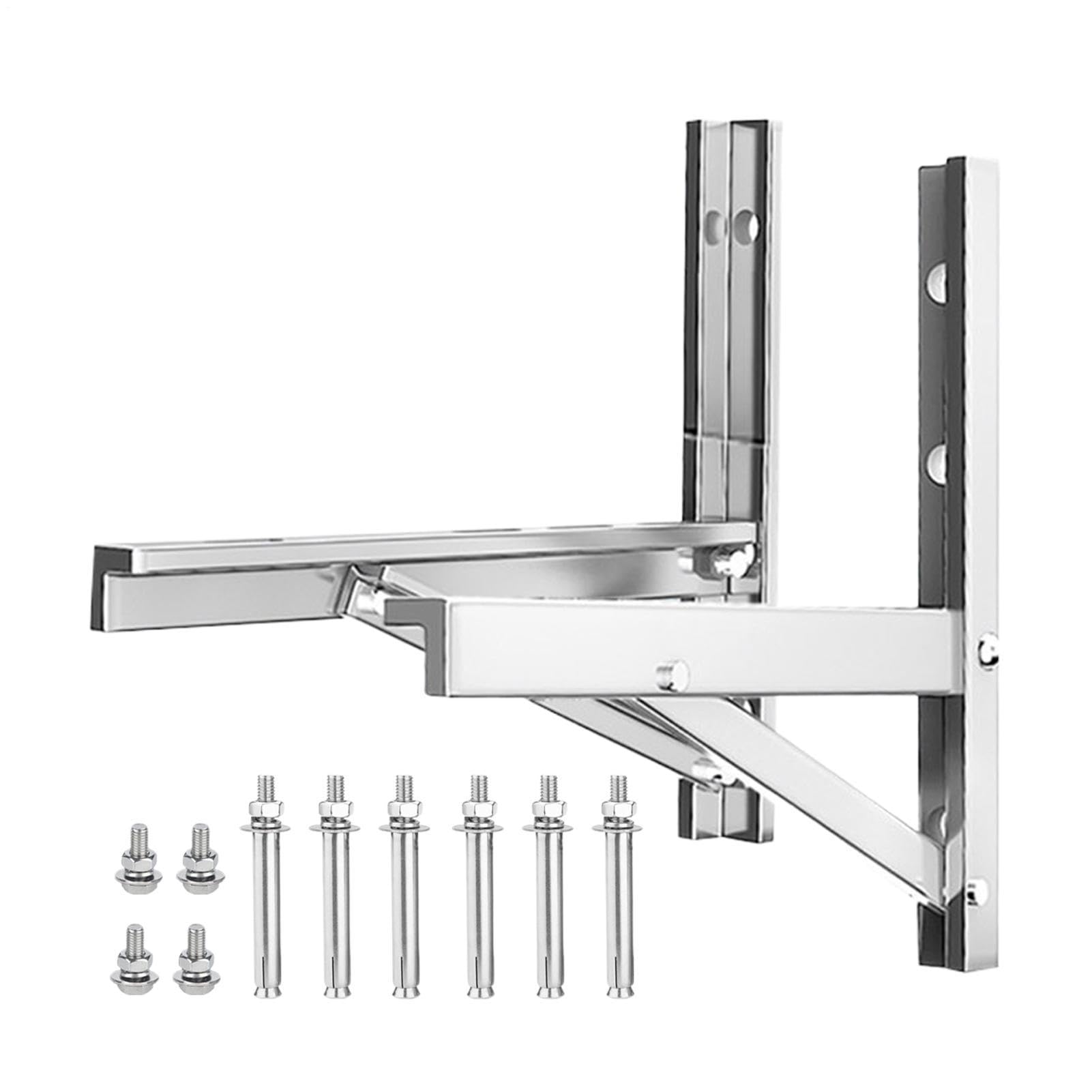 Mini Split Wandhalterung 2-teiliger klappbarer Heavy-Duty-Ständer | Edelstahl-Klimaanlagen-Wandhalterungen für Fenster-Mini-Split-Außeneinheiten, Kompressoren, sowie Wärmepumpen