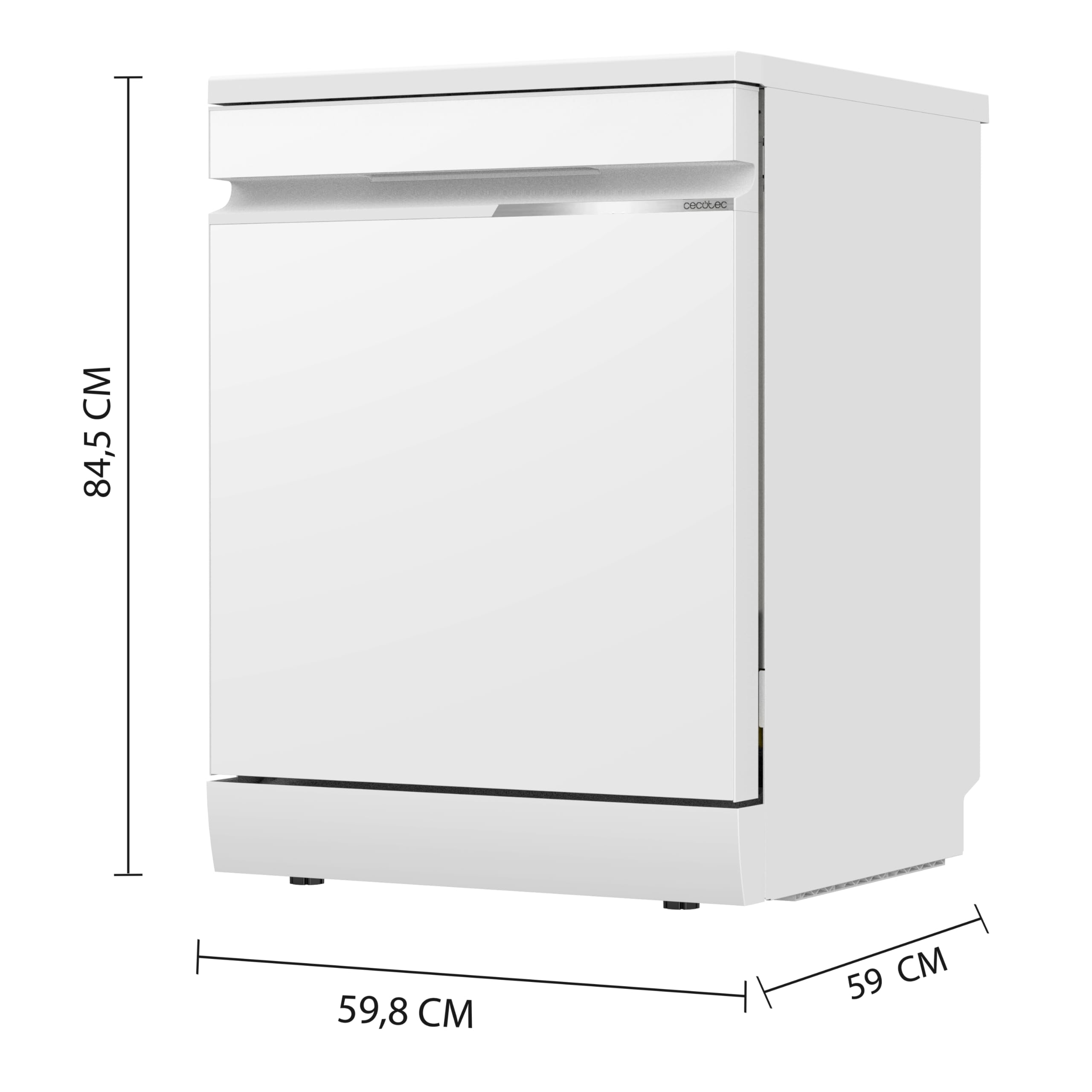 Cecotec Lavavajillas Libre Instalación 60cm 16 Servicios con WiFi Bolero Aguazero 7000 Matt White Glass Connected. Motor Inverter Plus Duo, 16 Programas, Bandeja Cubiertos, Control Voz, Cristal Mate