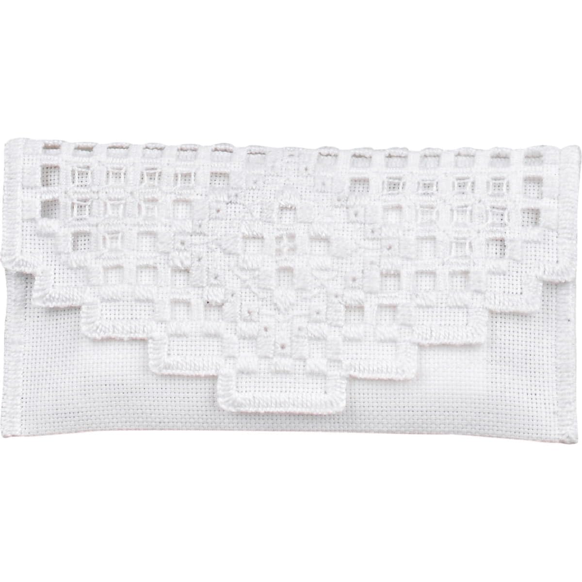 Permin Hardanger Etui Stickpackung Weiß II, Zählmuster, 15x8cm