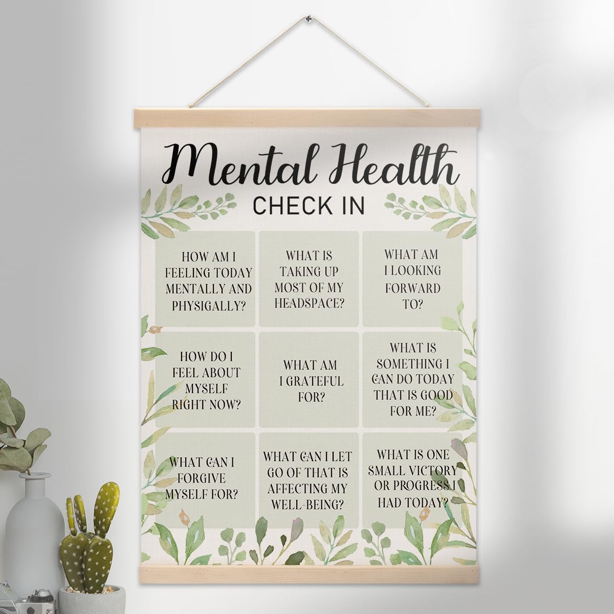Wall decoration Mental Health Inspirational Office Decor Gift, Positive Self Affirmations Wall Decorations Sign,Counseling Office Decor, Cheer Up Gifts for Psychologist School Counselor Student Girl