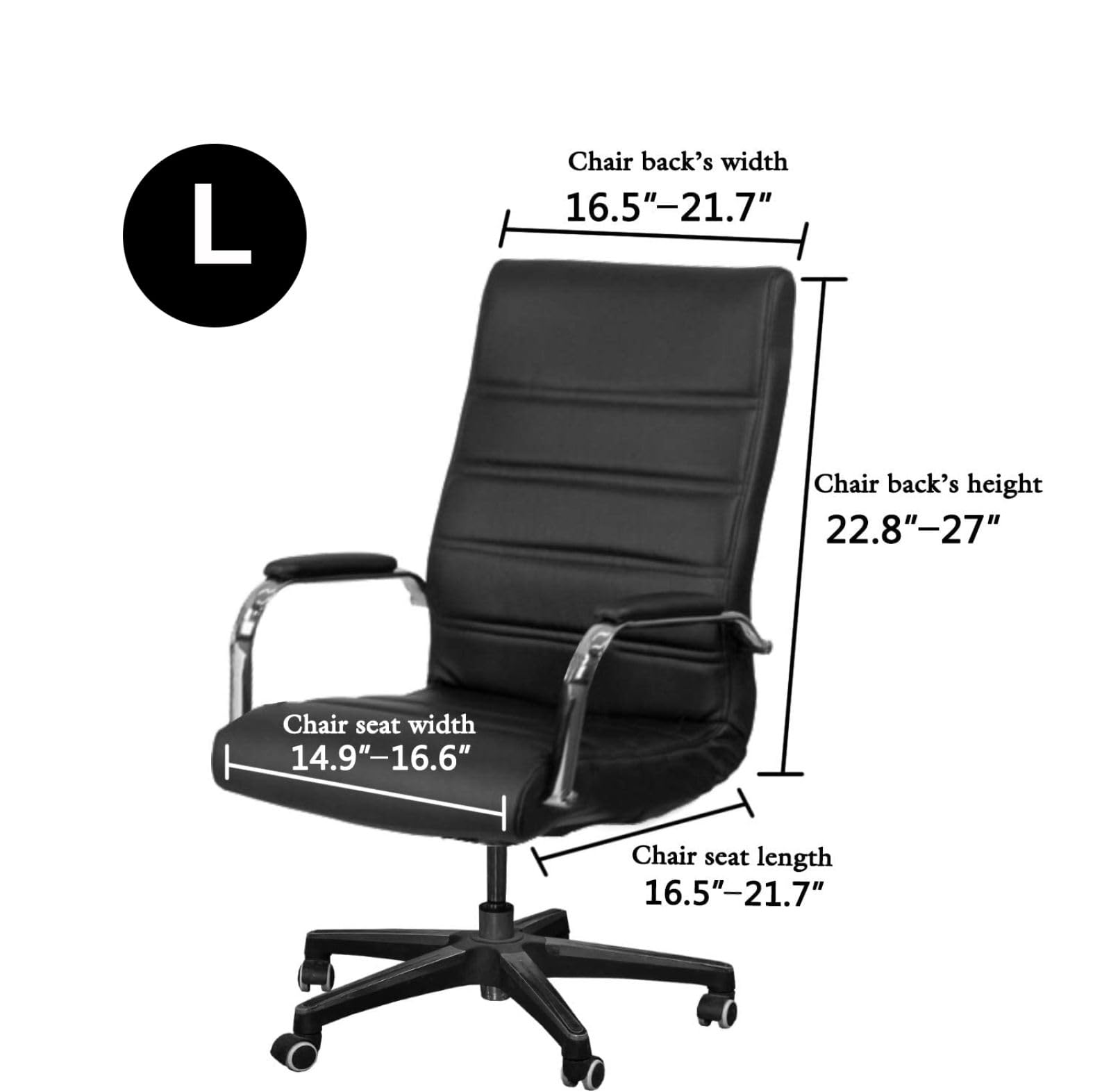 Coprisedia da ufficio con braccioli, protezione elasticizzata per sedia da ufficio, protezione elastica per sedia da computer, design resistente ed elegante