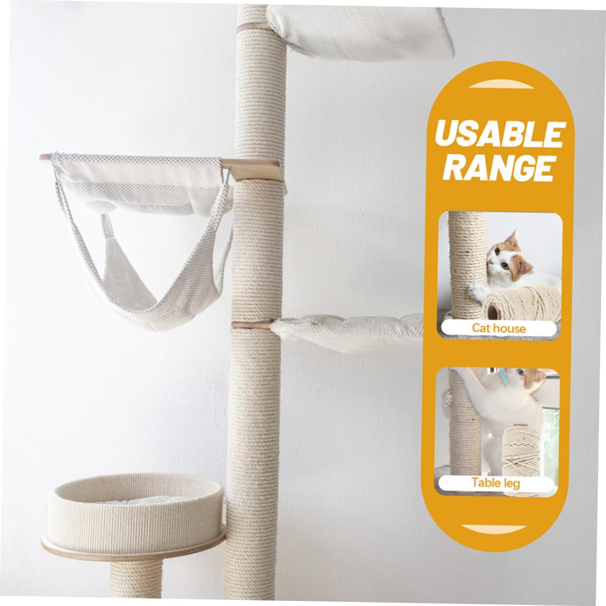 1rollo Cuerda De Sisal para Rascadores De Gatos Cuerda Resistente y Decorativa para Árbol Rascador para Manualidades y Reparación De Postes De Rascado