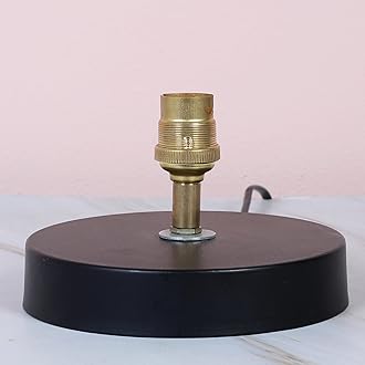 tu casa Table Lamp with Abstract Printed Satin Shade | Black Metal Base Bedside & Night Lamp for Bedroom, Living Room, Study Table, Home Décor & Gifting