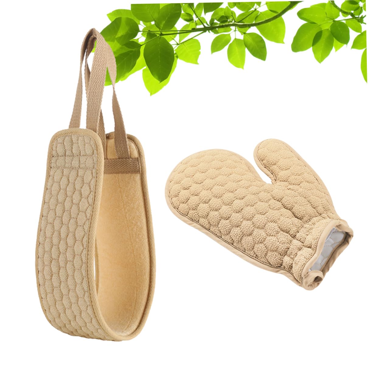 PartyKindom 2Pcs Exfoliating Back Scrubber Double Sided Bath Gloves Rubbing Towel for Shower Durable and Comfortable Body Care Accessories