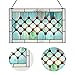 Fine Art Lighting Tiffany-Style Stained Glass Window Panel, 100% Genuine Stained Glass and Cabochon, Handcrafted 73 Pieces, Blue/Green, Size: 19.25