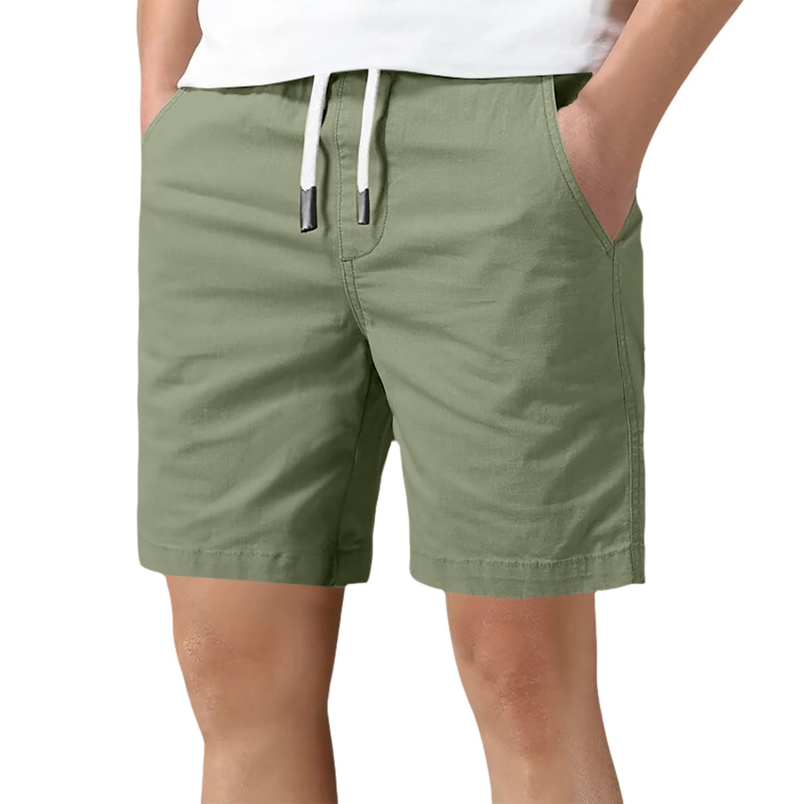 Short chino fin et léger en lin pour homme