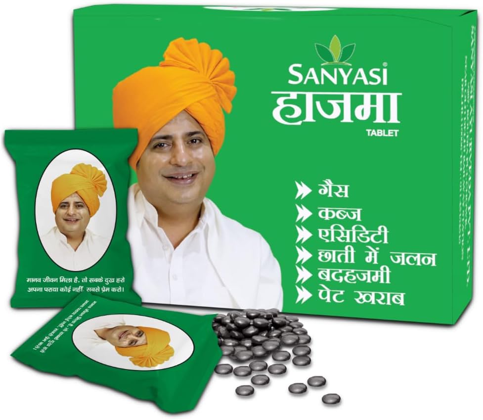 Hazma Tablet โ Ayurvedic Supplement for Digestive & Liver Health | Supports Relief from Gas, Acidity & Constipation | Natural Stomach Wellness | 120 Tablets