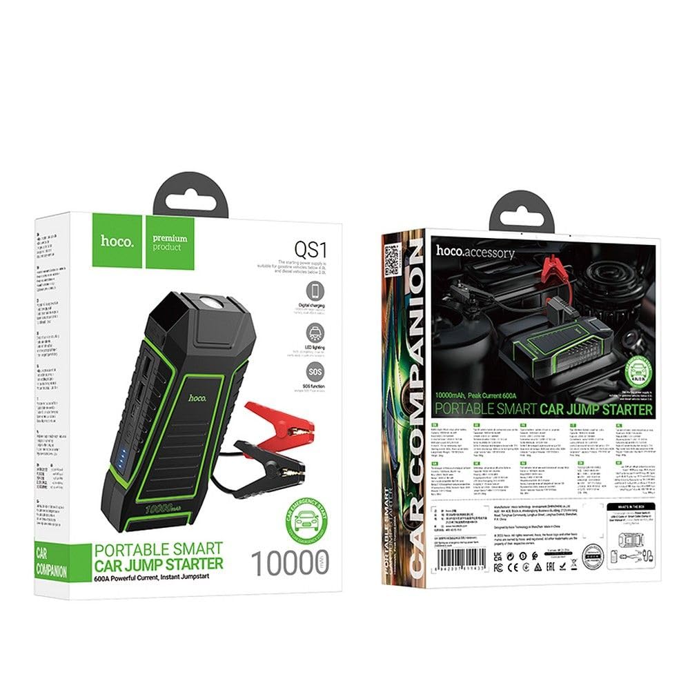 Powerbank Hoco 10000 mAh 3A z funkcją rozruchu samochodu QS1 czarny