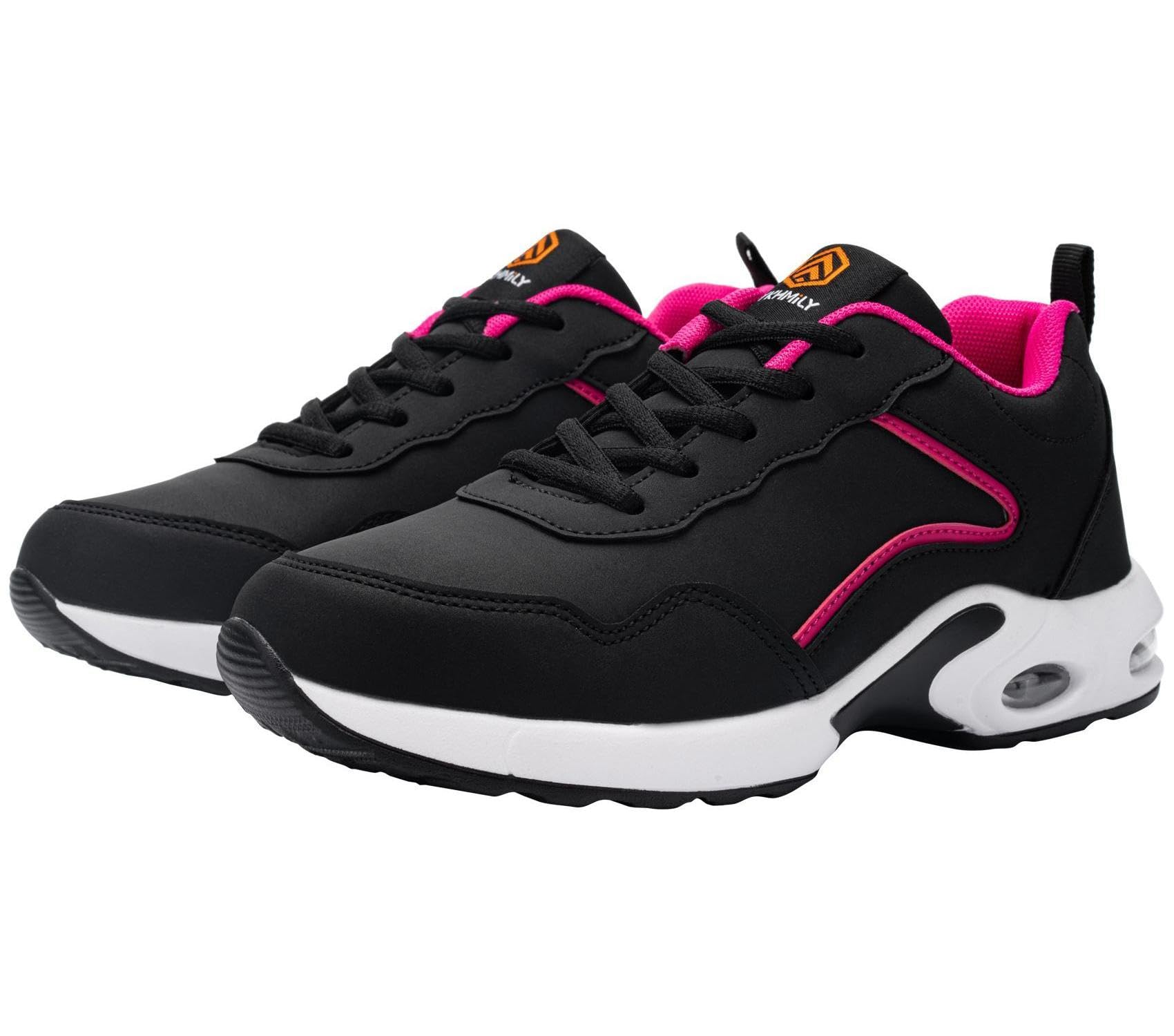 DYKHMILY Scarpe Antinfortunistica Donna Leggere Cuscino d'Aria Scarpa da Lavoro con Punta in Acciaio Comodo Traspiranti Sportive di Sicurezza Scarpe(Nero Rosa,39EU)