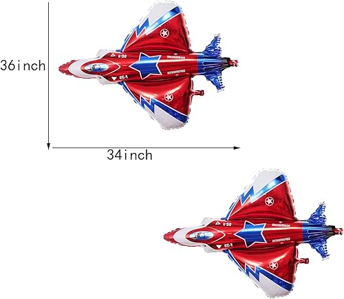 Miniatura 2 de 4 globos de avión de avión de combate  Globos de Mylar en forma de avión para baby shower, niños y niños, suministros de fiesta de cumpleaños