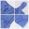 YOBECHO Womens Summer Ruffle Sleeve Sweetheart Neckline Printing Dress Mini Dress Blue