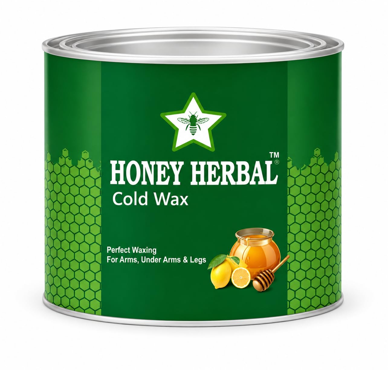 Herbal Cold Wax Hair Removal Kit 600g with 10 Waxing Strips | Professional Cold Wax for Women & Men | Smooth Hair Removal | Less Pain Formula | Suitable for Arms, Underarms & Legs | All Skin Types-image-1