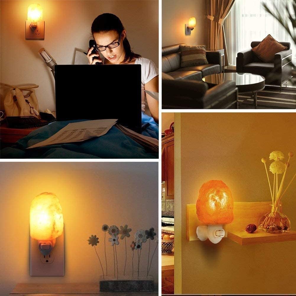 2 Pack Natural Himalayan Salt Lamp, Crystal Salt Night Light lamp, Warm Orange Nursery Night Light - Image 4