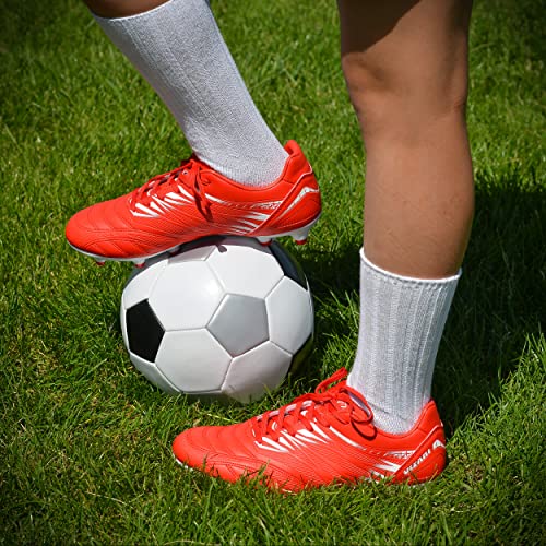 Image of Vizari Valencia Firm Ground Soccer Cleats for Men & Women - Adult Football Shoes with Wide Fit, TPU Studs, Comfortable Design, Size 6.5 to 13 (Unisex)