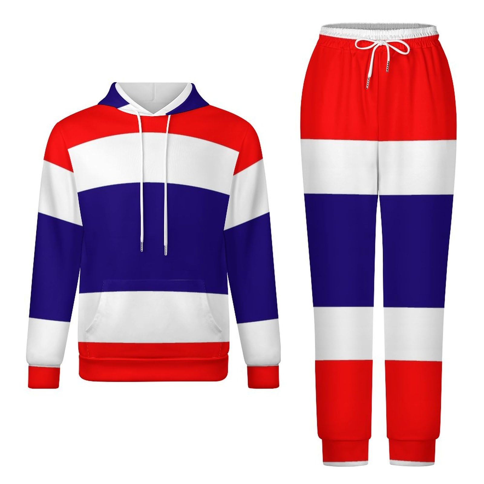 Uomo Donna Tuta Manica Lunga Loungewear Set Taglie Forti Felpa Con Cappuccio E Pantaloni Jogger Con Coulisse Novità Stampa Bandiera Thailandia Unisex Activewear