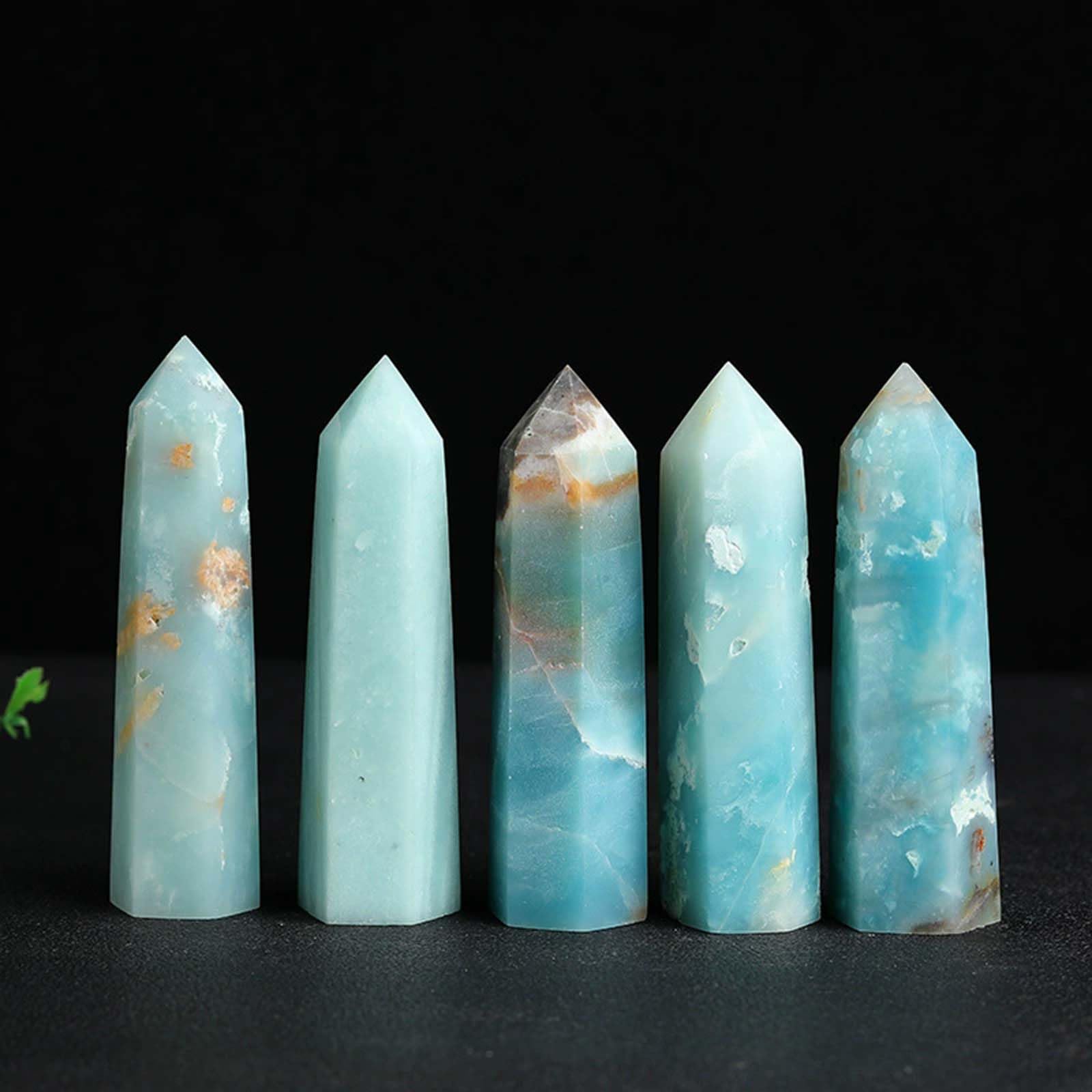 Varita de Cristal de calcita caribeña Natural de 2 Piezas