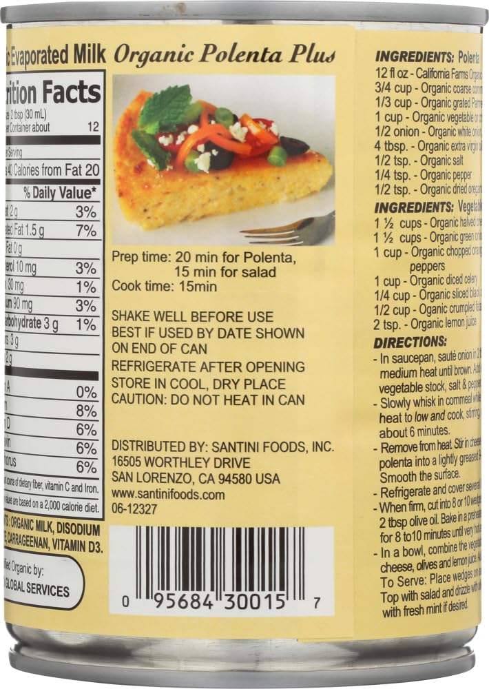 California Farms Organic Evaporated Milk 12 Oz (Pack of 3)