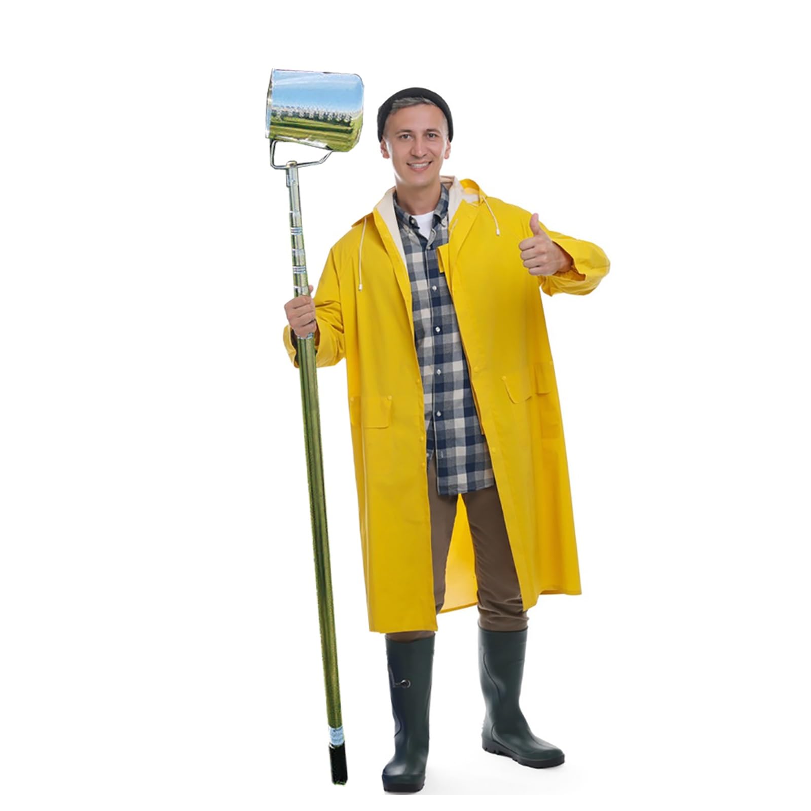 MLYAYE Swing Water Sampler Dipper with Metal Telescopic Pole, Rustproof Long Distances Liquid Sampling Equipment for Water Quality Monitoring(500ML,2.5m/8.2ft)
