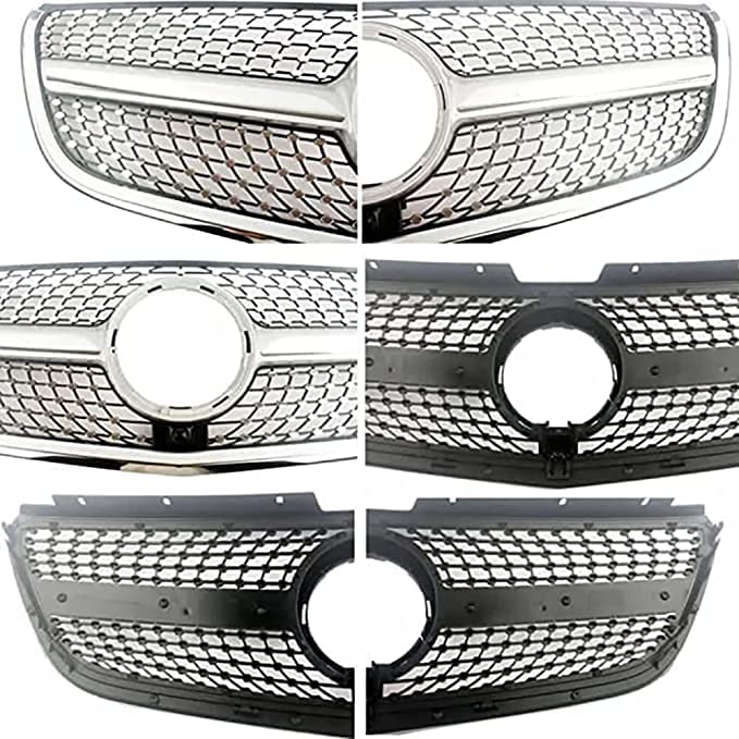 BRALEM Voiture 3D Grille Avant, Pour Mercedes Benz Vito W447 From 03.2019 2020 2021 2022 2023, Grille Radiateur, Rein Avant Pare-Chocs Remplacement Gril, Accessoires De Modification Extérieure