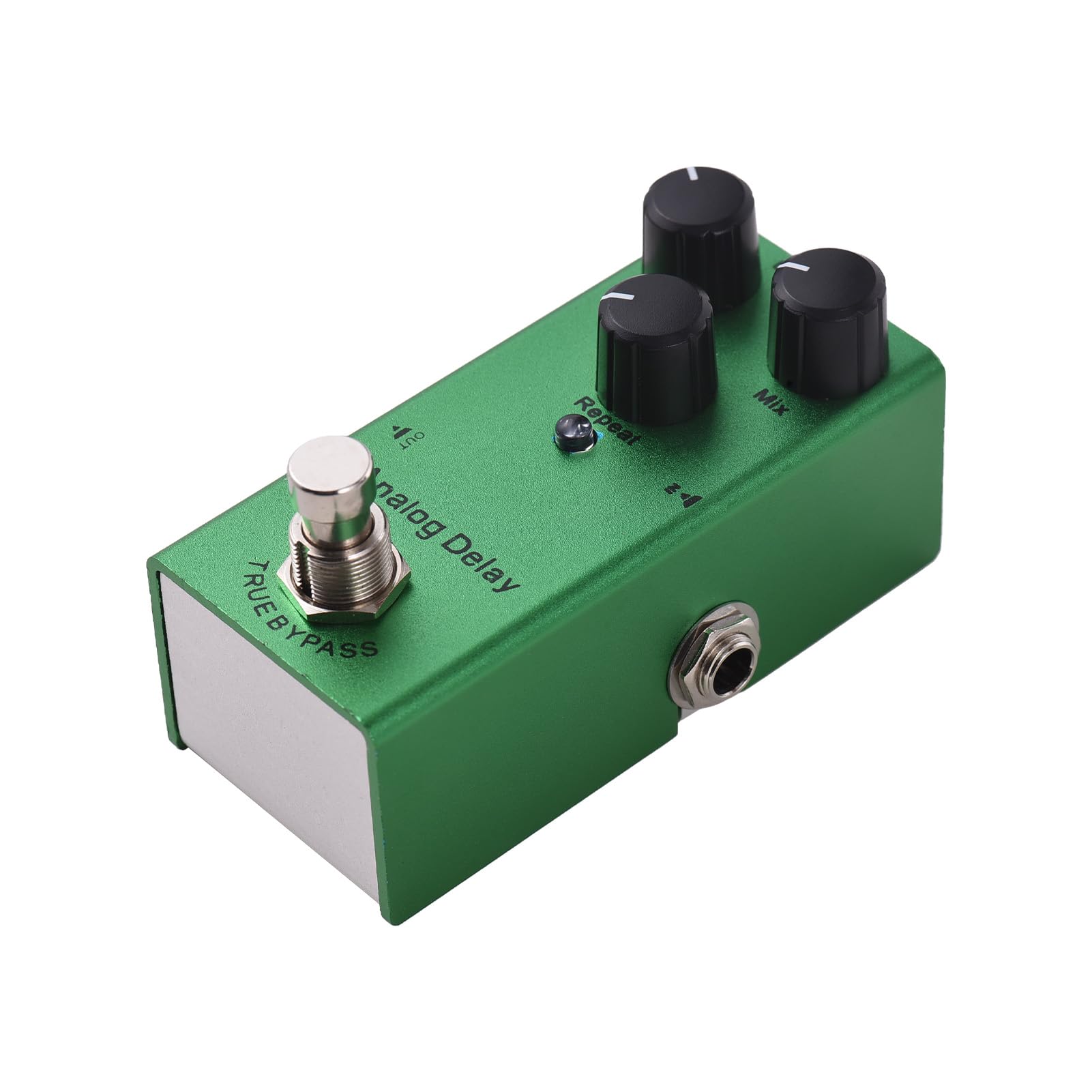 Analog Delay Guitar Effects Pedal with Time Mix Repeat Controls Knob DC 9V 6.35mm Input Output Electric Guitar Effector True Bypass Green Mini Aluminum Design