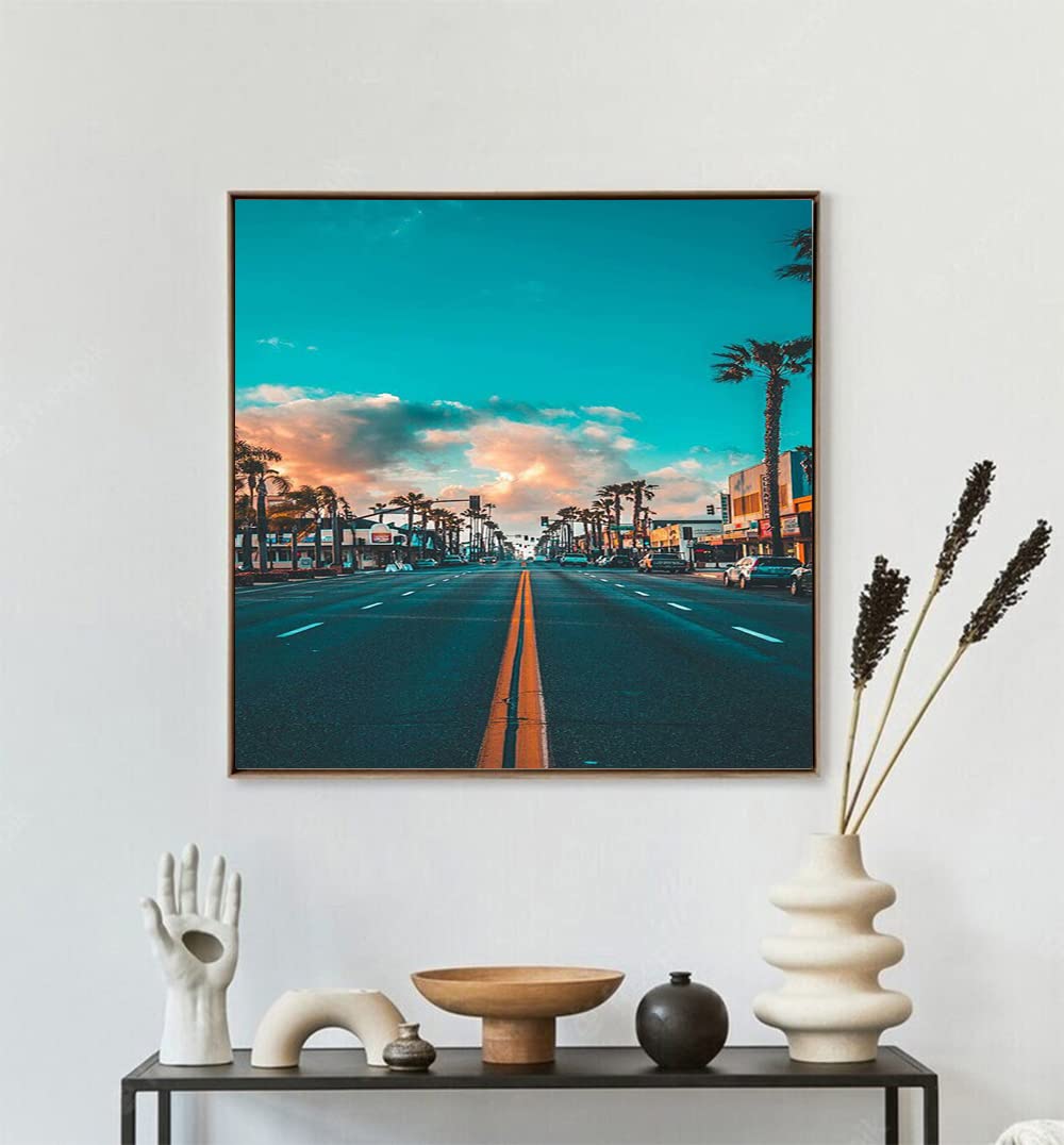 VERRE ART Printed Framed Canvas Painting for Home Decor Office Wall Studio Wall Living Room Decoration (14x14inch Wooden Floater) - Bgy