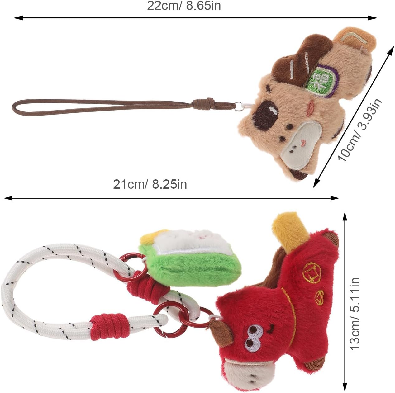 2pcs Plush Horse Phone Charms with Reliable Hanging Hook for Bags image 2