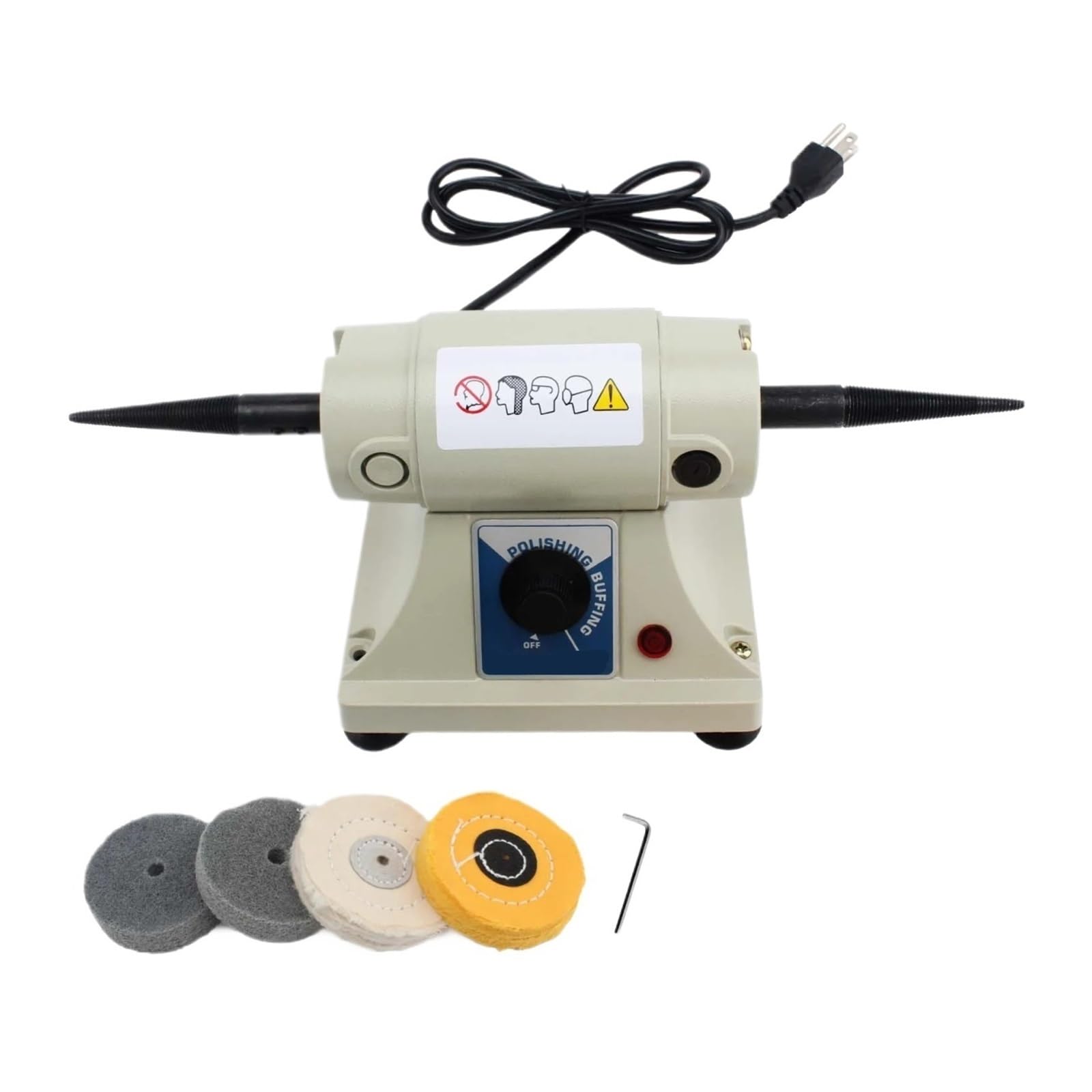 Ewsdsfs A Set 220 7000Rpm Small Power Adjustable Double-Head Tabletop Buffing Wheel Polisher For Foredom Bench Lathe Grinding Machine(A Set 220)