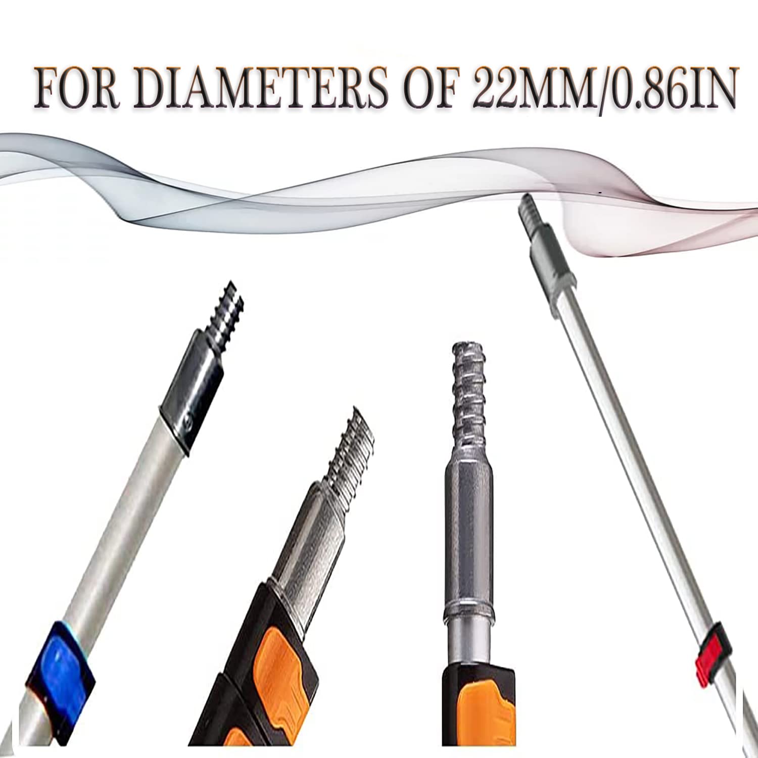 Punte Filettate Per Aste - 4 Pezzi, Alluminio, Per Diametro 2.2cm O 2.5cm, Con Dadi E Viti - Foto 12