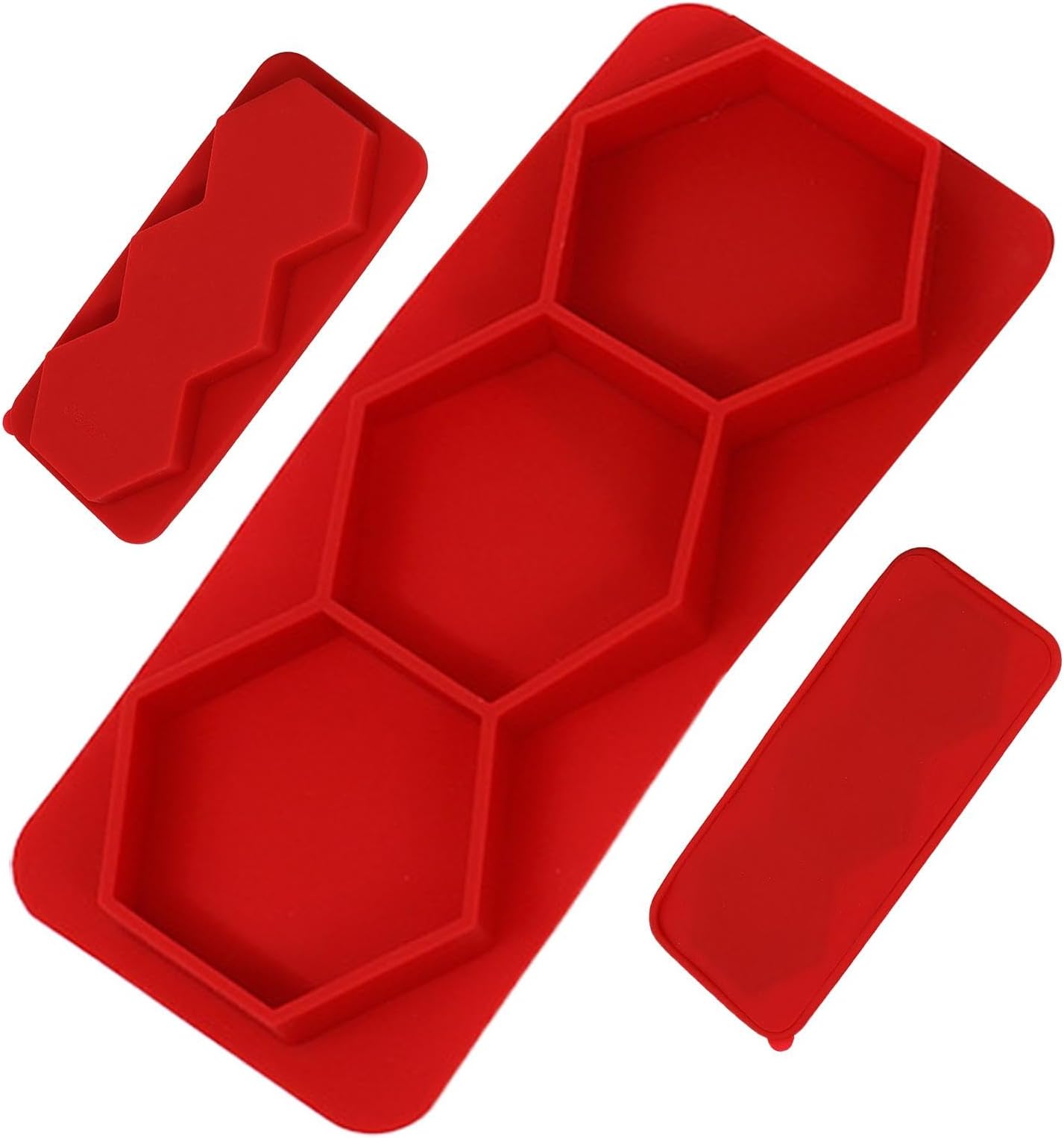 Hamburger Maker Mold - Silicone Burger Press Patty Maker 3 Cavities,Hexagonal Stuffed Burger Mould Kitchen Cooking Helper for Grilling Patties Making Freezing