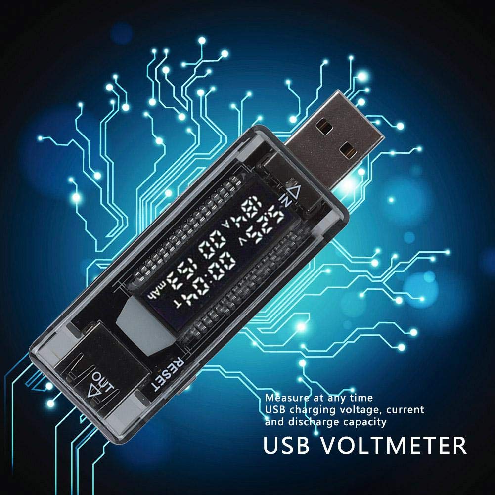 KWS-V21 tester mocy USB, 3,3 A 3,5-20 V tester USB woltomierz amperomierz moc/pojemność/mobilne narzędzie testowe do ładowarek ściennych