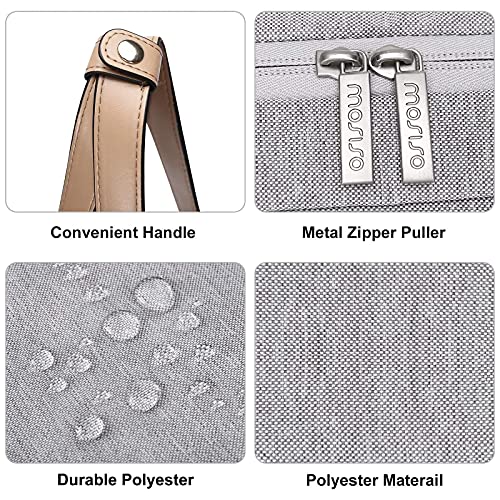 MOSISO Laptop Tote Bag Compatible with MacBook Air 15 inch M3 M2/Pro 16 M4 M3 M2 M1,15-15.6 inch Notebook, Polyester Trapezoid Travel Office Work Briefcase with Front Pocket&PU Handle, Gray4