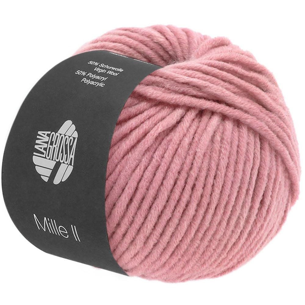 LANA GROSSA Mille II | Strapazierfähiges Mischgarn mit Merinowolle, waschmaschinenfest | Handstrickgarn aus 50% Schurwolle & 50% Acryl | 50g Wolle zum Stricken & Häkeln | 55m Garn FB121