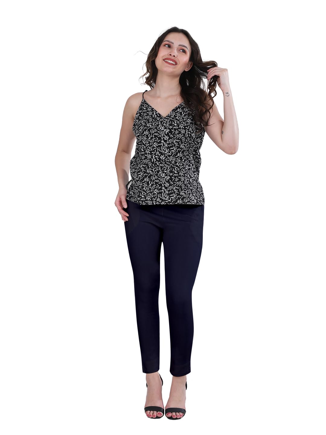 indian flower Mid Rise Kurti Slub Pant for Women/Trouser, Kurti Pant-picture-46