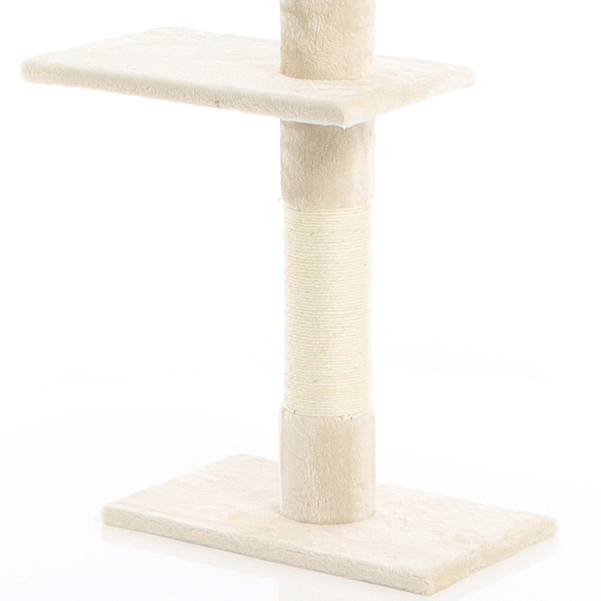 Fudajo Árbol rascador Suelo a Techo Beige 230-276cm Ajustable en Altura 4 Plataformas sisal