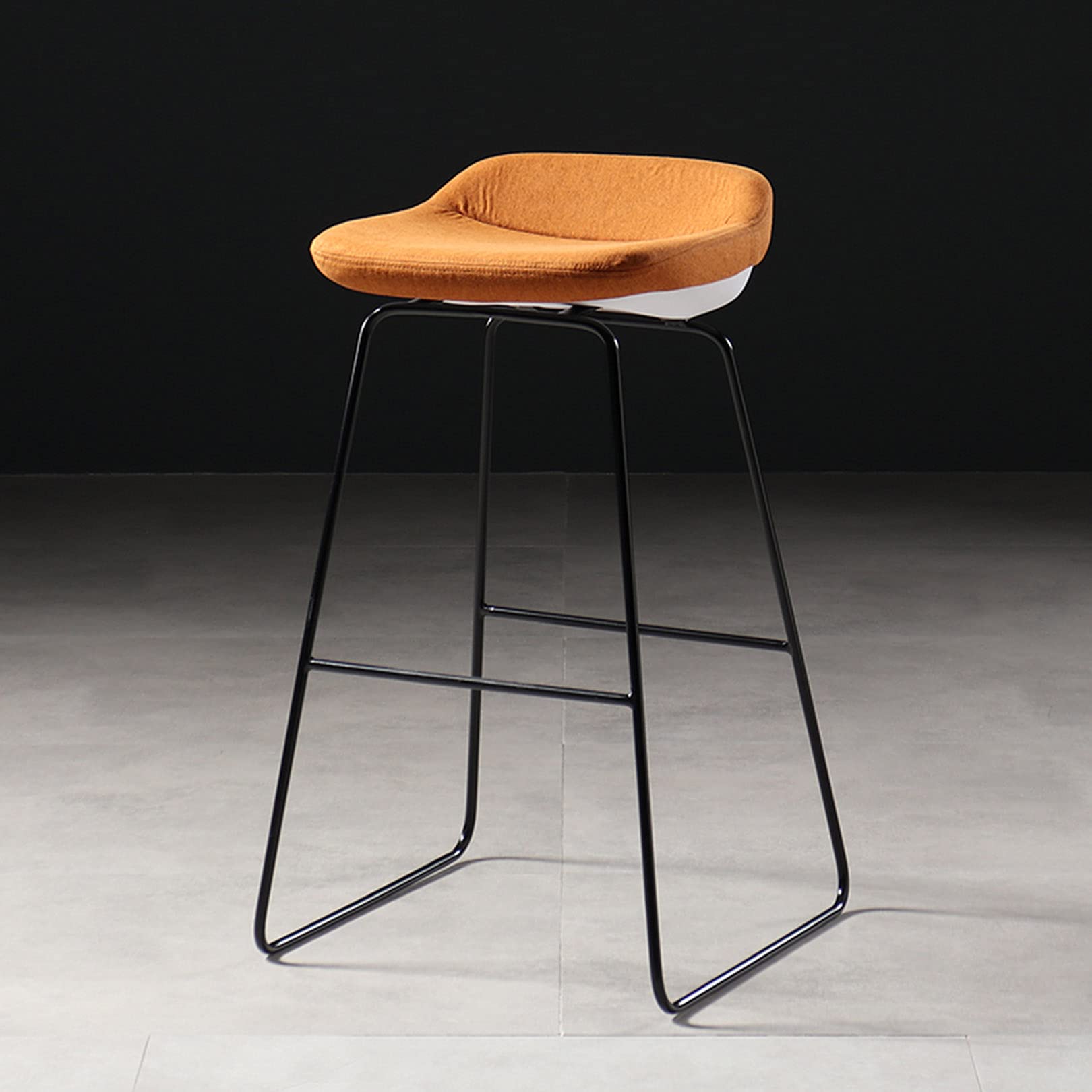 Tabouret de bar 75cm en tissu technique marron pour îlot