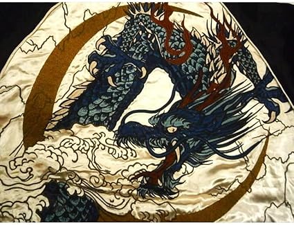 絡操魂 粋 四神刺繍スカジャン ブラック×ホワイト sizeL 絡操魂 粋 四神刺繍スカジャン ブラック×ホワイト sizeL 絡操魂